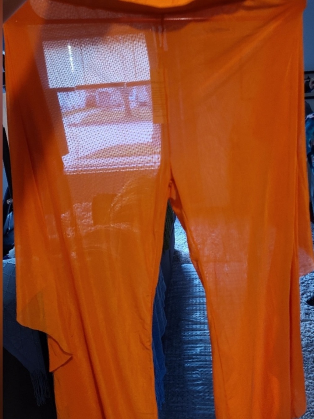 MARINA Orange Ruffle Side Wide-Leg Pants - Picture 2 of 3
